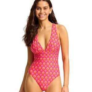 Seafolly | Birds Of Paradise Cross-Back One-Piece Women's Swimsuits